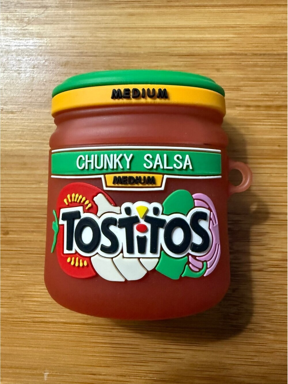 Tostitos Chunky Salsa Medium Red Jar Keychain Airpods gen 1 -2 case or bag charm